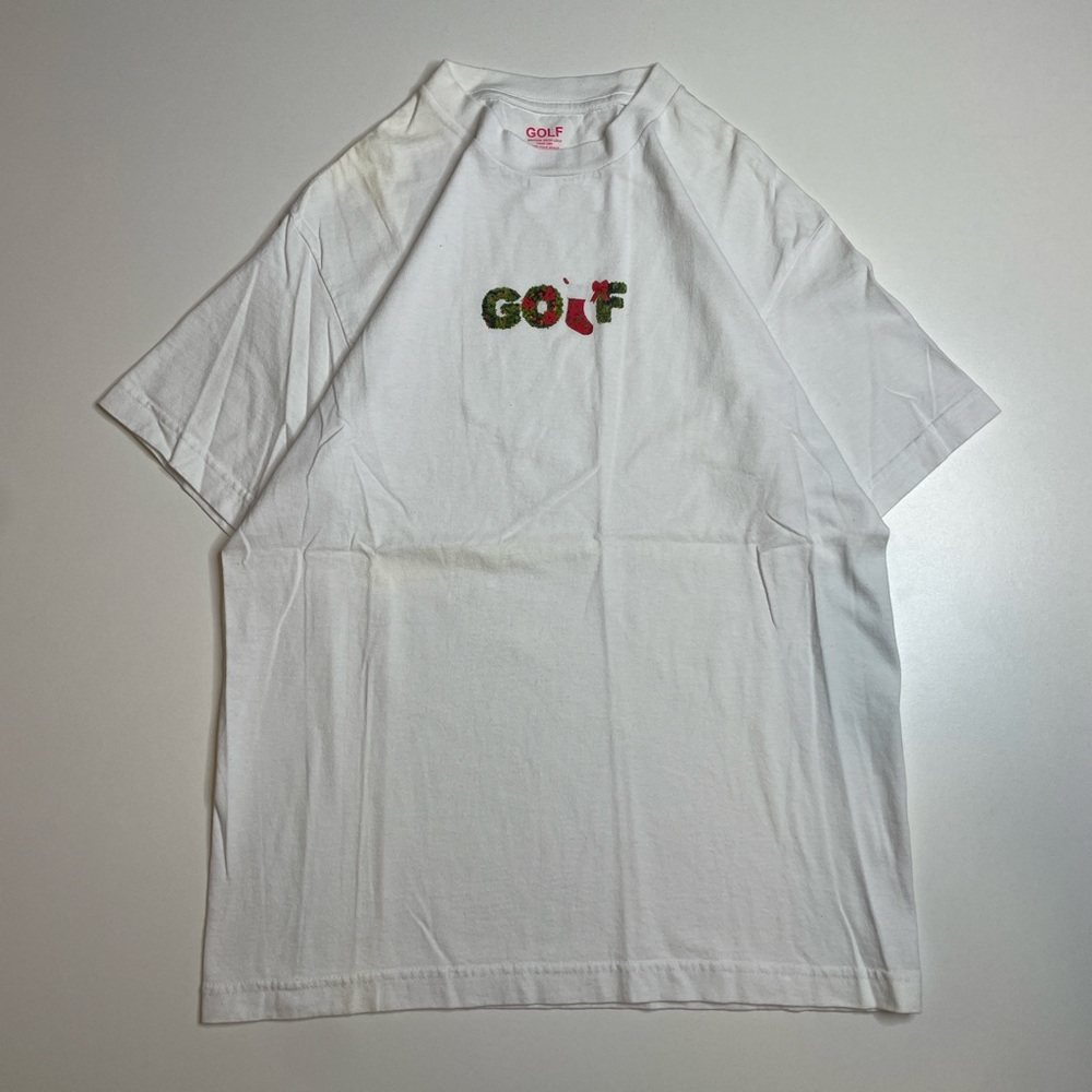 Golf Wang Christmas Logo Holiday White Graphic T-shirt M Tyler The Creator Rare